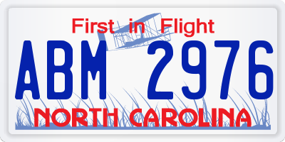 NC license plate ABM2976