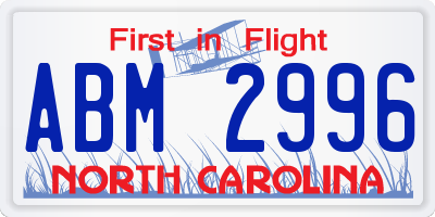 NC license plate ABM2996