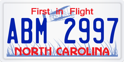 NC license plate ABM2997