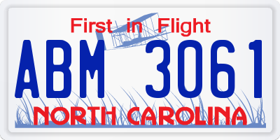 NC license plate ABM3061