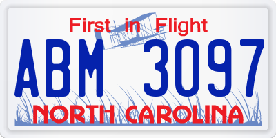 NC license plate ABM3097