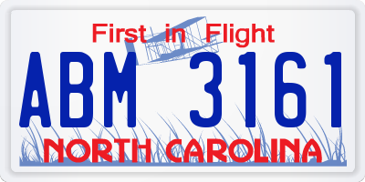 NC license plate ABM3161
