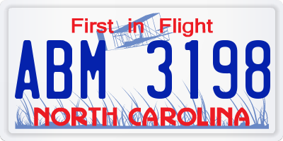 NC license plate ABM3198