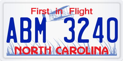 NC license plate ABM3240