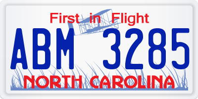 NC license plate ABM3285