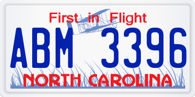 NC license plate ABM3396