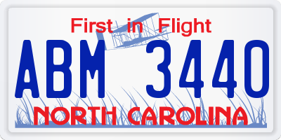 NC license plate ABM3440