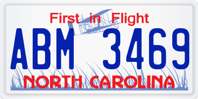 NC license plate ABM3469