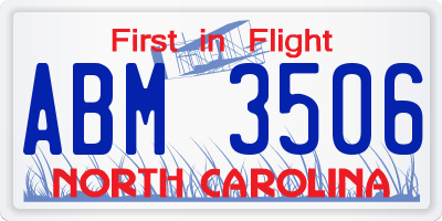NC license plate ABM3506
