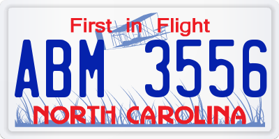 NC license plate ABM3556