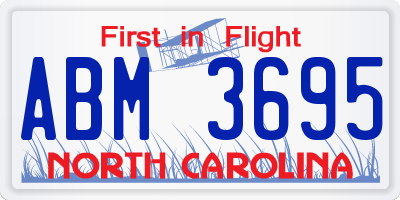 NC license plate ABM3695