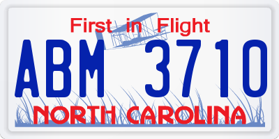 NC license plate ABM3710