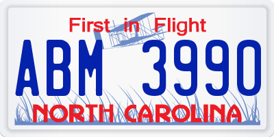 NC license plate ABM3990
