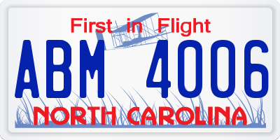 NC license plate ABM4006