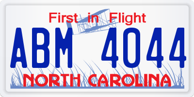 NC license plate ABM4044