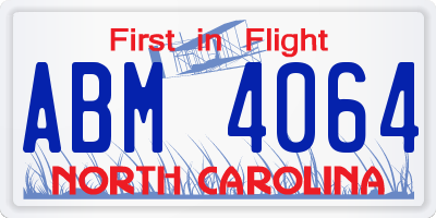NC license plate ABM4064