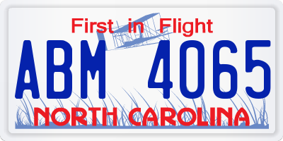 NC license plate ABM4065