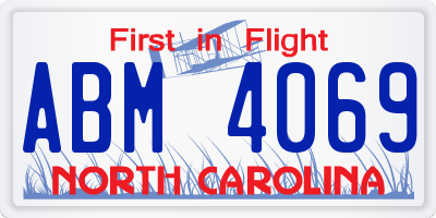 NC license plate ABM4069