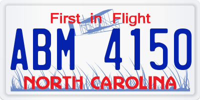 NC license plate ABM4150