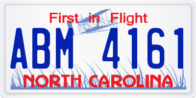 NC license plate ABM4161