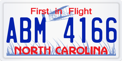 NC license plate ABM4166