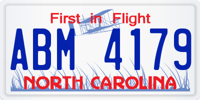 NC license plate ABM4179