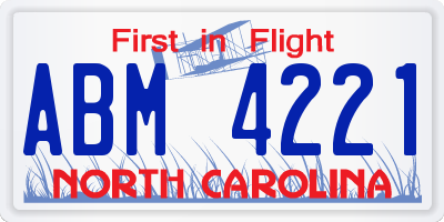 NC license plate ABM4221