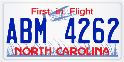 NC license plate ABM4262