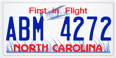 NC license plate ABM4272