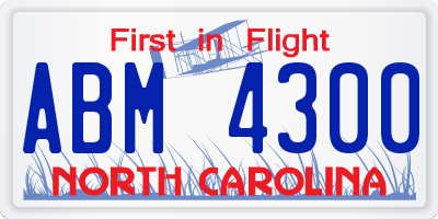 NC license plate ABM4300