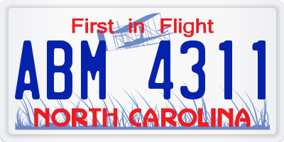 NC license plate ABM4311