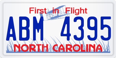 NC license plate ABM4395