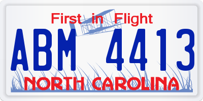 NC license plate ABM4413