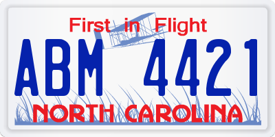 NC license plate ABM4421