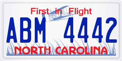 NC license plate ABM4442