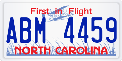 NC license plate ABM4459