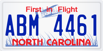 NC license plate ABM4461