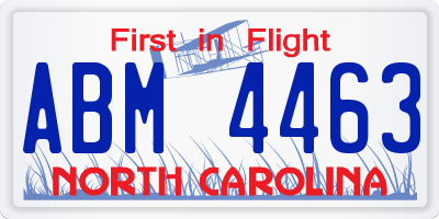 NC license plate ABM4463