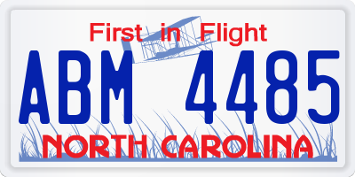 NC license plate ABM4485