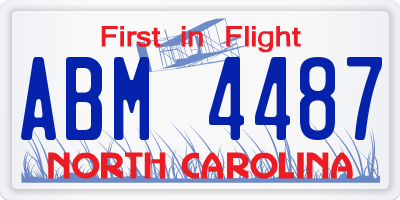NC license plate ABM4487