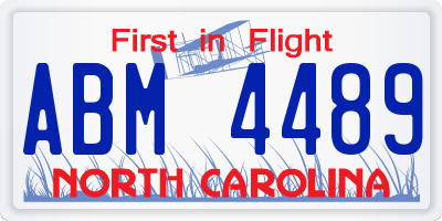 NC license plate ABM4489