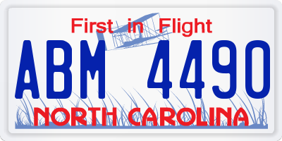NC license plate ABM4490