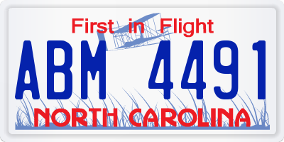 NC license plate ABM4491