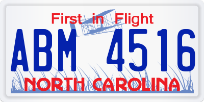 NC license plate ABM4516