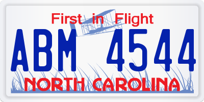 NC license plate ABM4544