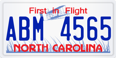 NC license plate ABM4565