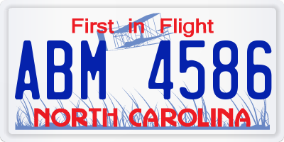 NC license plate ABM4586