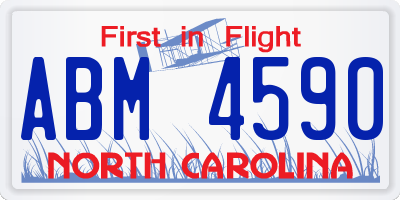 NC license plate ABM4590