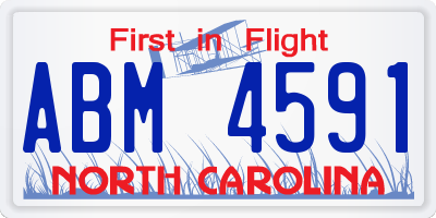 NC license plate ABM4591
