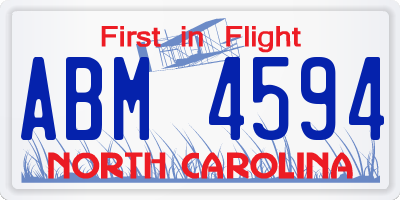 NC license plate ABM4594